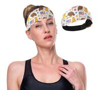 GuoChe 4th_july_eagles_picture_book_pattern Bandeau anti-transpiration extensible pour femme pour la course, le yoga, la gym, les sports athlétiques