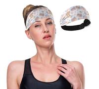 GuoChe 4th_july_symbols_watercolor_pattern Bandeau support extensible large pour cheveux de femme pour la course, le yoga, la gym, les sports athlétiques