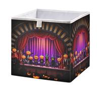 GuoChe Bacs de rangement cubiques pliables pour l'organisation - Panier d'étagère pour étagères, chœur de citrouille, Halloween, scène