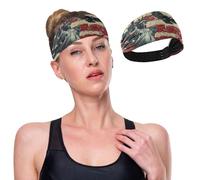 GuoChe Bandeau de sport rafraîchissant avec drapeau des présidents des États-Unis et Lady Liberty pour femme - Pour la gym, la randonnée, la course à pied, le basket-ball