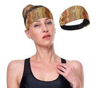 GuoChe Bandeau de sport rafraîchissant avec texture marbre doré pour femme, bandes élastiques anti-transpiration pour football, randonnée, lavage du visage