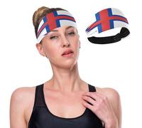 GuoChe Bandeau élastique anti-transpiration avec drapeau des îles Féroé pour football, randonnée, lavage du visage