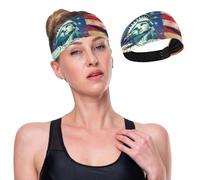 GuoChe Bandeau élastique antidérapant pour femme avec drapeau des présidents des États-Unis et Lady Liberty pour la randonnée, le football, la course à pied, le cyclisme