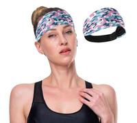 GuoChe Bandeau élastique antidérapant pour femme, motif camouflage bleu électrique, pour la course, le yoga, la gym, les sports athlétiques