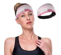 GuoChe Bandeau élastique antidérapant pour femme Motif peinture Blanc/gris encre