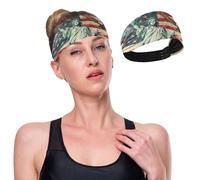 GuoChe Bandeau extensible avec drapeau des présidents des États-Unis et Lady Liberty pour le tennis, le lavage du visage, la randonnée