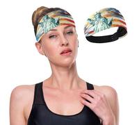 GuoChe Bandeau extensible pour femme avec drapeau des présidents des États-Unis et liberté anti-humidité pour le maquillage, le cyclisme, le maquillage, les sports athlétiques