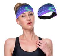GuoChe Bandeau large extensible anti-humidité pour femme pour un usage quotidien pour la course à pied, le football, le cyclisme - Vert