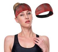 GuoChe Bandeaux d'entraînement antidérapants pour femme - Rouge dégradé - Bandes élastiques pour sports athlétiques, volley-ball, cyclisme, sports athlétiques