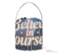 GuoChe Believe in Yourself Sac fourre-tout en crochet avec motif animal mignon Pégase Sac de rangement portable pour crochet Projet de crochet