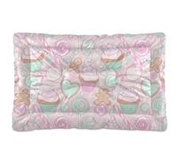 GuoChe Blush Candy Niche de Noël lavable à motif de Noël antidérapant doux et confortable pour chiens de taille moyenne et grande 91,4 x 61 cm