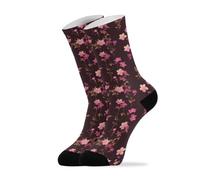 GuoChe Blush Little Flowers Lot de 2 paires de chaussettes de course à pied noires pour homme