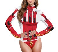 GuoChe Body doux à col haut pour femme, hauts sexy tendance S, Drapeau de Gibraltar, S