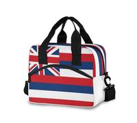 GuoChe Boîte à déjeuner avec bandoulière pour enseignant, motif drapeau de l'État d'Hawaï (USA) pour la famille avec porte-bouteille d'eau