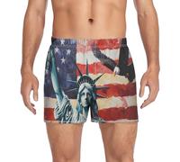 GuoChe Boxer pour homme en tissu extensible sans étiquette, Lady Liberty Presidents Day Art, Medium