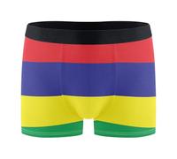 GuoChe Boxer pour homme - Sous-vêtements athlétiques pour homme - Coupe courte, Drapeau original de l'île Maurice isolé, Large