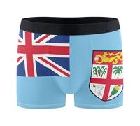 GuoChe Boxer pour homme - Sous-vêtements athlétiques pour homme - Intérieur rafraîchissant, Drapeau national fidjien officiel de l'île Fidji, Large