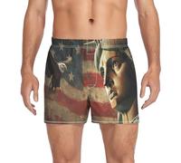 GuoChe Boxer pour homme - Taille élastique - Respirant - Tailles S-XXL - Mode, Drapeau de la fête des présidents des États-Unis et Lady Liberty, Medium