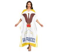 GuoChe Cache-maillot de bain ouvert sur le devant, drapé lisse, taille moyenne pour un usage quotidien décontracté, Drapeau de la ville de San Francisco Californie, Medium
