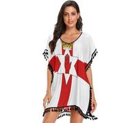 GuoChe Cache-maillot de bain pour femme Drapeau de l'Irlande du Nord, Drapeau de l'Irlande du Nord, Taille L
