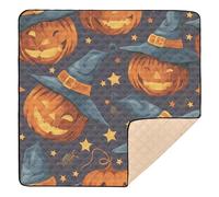 GuoChe Chapeau de sorcière citrouille Halloween doux et épais pour sol résistant à l'eau Tapis de jeu pour bébés et nourrissons