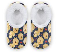 GuoChe Chaussons pour enfants garçons filles maison chaussons chaussettes | Chien propriétaire d'intérieur chaud et doux de Poméranie