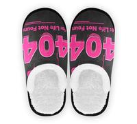 GuoChe Chaussures d'intérieur pour femme en polaire pelucheuse avec semelle antidérapante pour spa, hôtel, chambre à coucher, bureau, voyage, yoga M, 404 Error Life Not Found, Medium