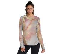 GuoChe Chemise de sport pour femme - Protection UV UPF 50+ - Séchage rapide - Respirant - Manches longues - Rashguard - Randonnée athlétique - Gym, Blush blanc marbré, Taille L