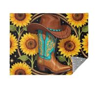 GuoChe Couverture lumineuse motif étoile western cowboy fer à cheval | Brille dans l'obscurité, flanelle de polyester, 177,8 x 139,9 cm, lueur simple face, douce, pour canapé, voiture, bureau