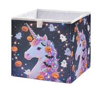GuoChe Cube de rangement en tissu pliable pour chambre d'enfant, organisation de chambre d'enfant, bête mythique d'Halloween avec citrouilles