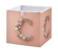 GuoChe Cube de rangement pliable en tissu pour l'organisation de la maison Corail Floral Lettre C Art Variation