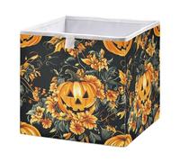 GuoChe Cubes de rangement pliables pour jouets, livres, étagères, placards, cric - O'-Lantern Citrouille Floral