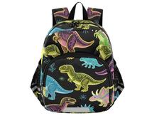 GuoChe Cute Ears Cool Sacs à dos Laisse pour petites filles Anti-perte, Dark Neon Primeval Beast, Medium, Sac à dos classique pour enfants
