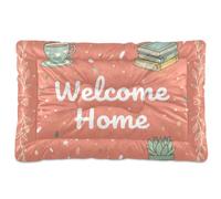 GuoChe Cute Welcome Home Tapis de cage lavable pour chien doux et antidérapant pour chiens de petite, moyenne et grande taille, 91,4 x 61 cm