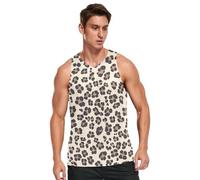 GuoChe Débardeur de sport sans manches pour homme - Évacuation de l'humidité - Imprimé intégral - Pour les escapades de fin de semaine, Motif imprimé léopard, Taille L