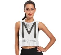 GuoChe Débardeur d'entraînement ample pour femme, séchage rapide, taille S, Lettre M de souris faisant mon chemin graphique, Taille XL