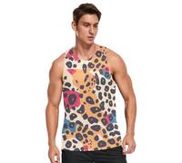 GuoChe Débardeur d'entraînement pour homme avec imprimé anti-humidité pour l'été, Motif imprimé léopard un motif répétitif sans couture, Taille M