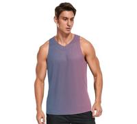GuoChe Débardeur pour homme style décontracté en polyester imprimé intégral pour escapade de week-end, Dégradé bleu pastel, Taille XL