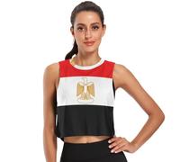 GuoChe Débardeurs d'entraînement d'été pour femmes, chemises de yoga actif pour gym et gym, taille S, Drapeau de l'Egypte, Taille XL