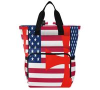 GuoChe Dobby Sac à dos à langer en nylon multi-poches pour maman | Drapeau de la croix des Templiers des États-Unis