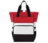GuoChe Dobby Sac à dos à langer en nylon multi-poches pour maman | Drapeau de la République du Yémen Noir Rouge