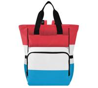 GuoChe Dobby Sac à dos à langer en nylon multi-poches pour maman | Drapeau national du Luxembourg