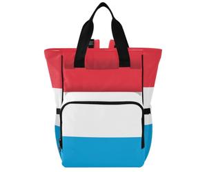 GuoChe Dobby Sac à dos à langer en nylon multi-poches pour maman | Drapeau national du Luxembourg