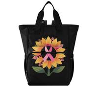 GuoChe Dobby Sac à dos à langer en nylon multi-poches pour maman | Léopard Blush Tournesol Lutte contre le cancer du sein Guerrier