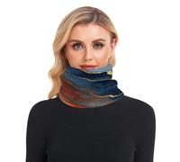 GuoChe Écharpe tube en polaire épaisse pour homme et femme - Coupe-vent - Pour temps froid - Marbre - Terre cuite - Bleu marine