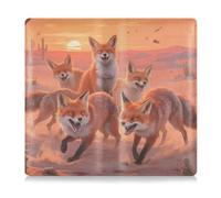 GuoChe Étui portefeuille en cuir de qualité supérieure pour homme et femme - Pour documents, cartes, permis de conduire, Fox Desert Art
