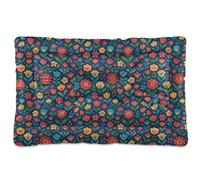 GuoChe Folk Art Niche pour chat lavable Motif floral Tapis doux antidérapant pour chiens de taille moyenne et grande 91,4 x 61 cm