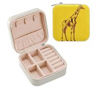 GuoChe Formes de girafe debout pour bijoux, voyage, bijoux, mini boîte de rangement pour bagues, bracelets, boucles d'oreilles, cadeaux personnalisés, portable