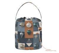 GuoChe Formes Décorations de Noël Motif Crochet Rangement Fil Projet Sac Portable Rangement Voyage pour Tricotage Outil Organisateur de Rangement