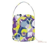 GuoChe Formes violettes et vertes - Sac de voyage pour projets de fil avec trous pour fournitures artistiques